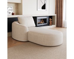 STILVORA Hoekbank Links - Lounge Slaapbank - Comfortabele Chaise Longue Voor Woonkamer En Slaapkamer - Stoffen Bekleding - Wit