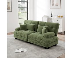 STILVORA Hoekbank - Modulaire Bank Met Diepe Zitting En Kussens - Voor Woonkamer Of Kantoor - Chenille Groen