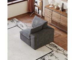 STILVORA Modulaire Bank - Verstelbaar Ontwerp - Comfortabele Zitbank Voor Woonkamer En Lounge - Stoffen Bekleding - Donkergrijs