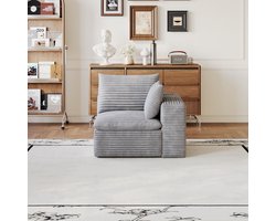 STILVORA Modulaire Bank - Verstelbaar Ontwerp - Zachte Stoffen Bekleding - Voor Woonkamer En Lounge - Stof Grijs