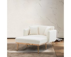 STILVORA Relaxstoel - Moderne Pluche Stoel - Verstelbare Rugleuning - Voor Woonkamer, Slaapkamer en Studie - Wit Teddy