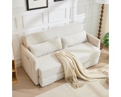 STILVORA Slaapbank 165 X 92 X 82 Cm - 2 In 1 Inklapbaar Sofabed - Voor Woonkamer En Studio - Cordstof - Beige