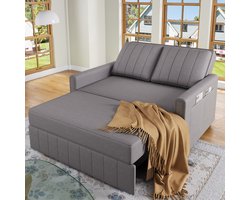 STILVORA Slaapbank - Slaapfauteuil Met Uitklapbare Functie - Logeerbed Voor Tienerkamer - Verstelbare Rugleuning - Schuim - Grijs - Max. Belastbaar 130 kg