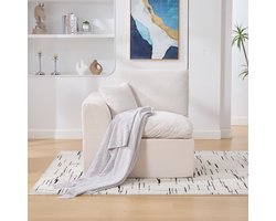 STILVORA Stoel - Minimalistisch Stof Sofa - Eenpersoons - Met Kussens voor Verhoogd Comfort - Voor Woonkamer - Kord - Beige