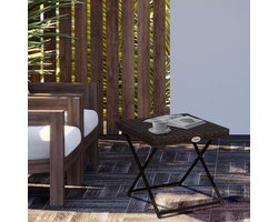 STILVORA Tuintafel - Inklapbare Bijzettafel In Rotanlook - Voor Balkon, Tuin En Terras - Kunstrotan Bruin - 40x40x40 Cm