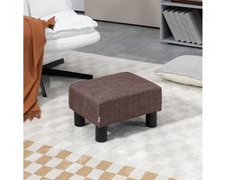 STILVORA Voetenbankje 40 X 30 X 24 Cm - Rechthoekige Gestoffeerde Poef Voor Zitten En Ontspannen - Voor Woonkamer En Hal - Stof Bruin
