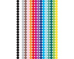 Stippen Stickers - 16 kleuren - Beste Kwaliteit - 3 Grote Stickervellen - Label Stickers 10 mm - 1104 Gekleurde Stippen Stickers - Ronde Etiketten - Etiketten Stickers - Kleurcodering Stickers - Stickers Planner - Markeringspunten - Ronde Stickers