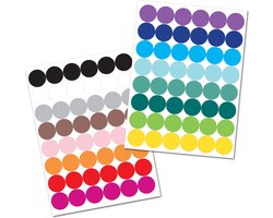 Stippen Stickers Gekleurd - 14 mm - Label Stickers - Stickervellen - Gekleurde Stippen Stickers in 16 Kleuren - Beste Kwaliteit - Organizer Stickers - Stickers Planner - Kleurcodering Stickers - Etiketten Stickers - Ronde Stickers - Markeringspunten