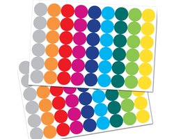 Stippen Stickers Gekleurd - Label Stickers Beschrijfbaar - 108 Stippen Stickers - Beste Kwaliteit - Stickers Planner - Stickervellen - 19mm Etiketten Rond Gekleurd - Gekleurde Stippen - Markeringspunten - Ronde Stickers - Label Stickers