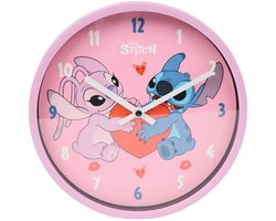Stitch klok voor kinderen - speelse muurklok met schattig Disney figuur - ideaal voor kinderkamer - stille wijzers - educatief leren klokkijken - duurzaam design - heldere kleuren - perfect cadeau voor jongens en meisjes - leuk educatief speelgoed