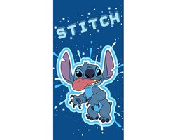 Stitch strandlaken funny 70 x 140 cm - Polyester - blauw