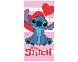 Stitch strandlaken love 70 x 140 cm Katoen