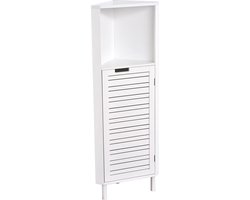 Stockholm - Badkamerkast - Hoekkast - Badkamerkasten laag - Kolomkast badkamer - Badkamermeubel - Wit - H118 x B30 x D30 cm