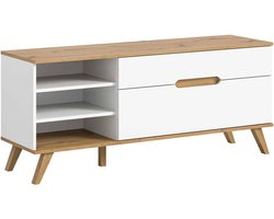 Stockholm Lowboard wit NB Nox Eiken NB - 40x140x60cm