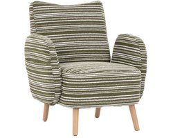 Stoel 77x81x87 cm Moderne Fauteuil Olijfgroen Boucle Met Zijkwab Houten Poten Comfortabele Leesfauteuil Geschikt Voor Woonkamer Slaapkamer Of Kantoor