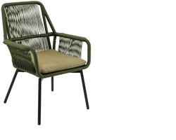 Stoel - Aluminium - Touw - Donkergroen - 277 g/m² Olefin