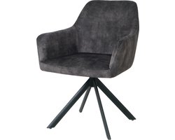 Stoel Arjan – eetkamerstoel - Adore Stof – Donkergrijs – Draaibaar