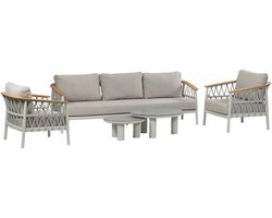 Stoel-Bank Loungeset Capri | 3-persoonsbank | Naturel