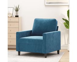 Stoel Bank - Zitmeubel - Ontspannen Zitten - Zacht Fluweel - 60 cm - Blauw