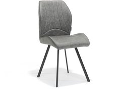 Stoel Brenda Steel - Stof - Set van 4 - Zithoogte 51.50 cm - Zitdiepte 46 cm