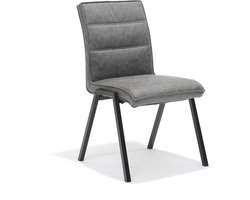 Stoel Carmen Steel - Stof - Set van 4 - Zithoogte 51 cm - Zitdiepte 45 cm