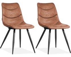 Stoel Crazy - Cognac (set van 2 stoelen)