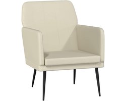 Stoel crème 61x78x80 cm van kunstleer met metalen frame