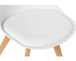 Stoel DKD Home Decor 48 x 55 x 83 cm Wit Polypropyleen Beukenhout