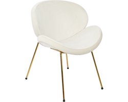 Stoel DKD Home Decor 63 x 57 x 73 cm Schuim Gouden Metaal Hout Wit