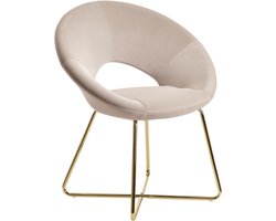 Stoel - Eetkamerstoel - Modern - Metaal - Beige - 83x57x36