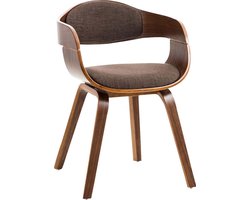 Stoel - Eetkamerstoel - Stof - Bezoekersstoel - Walnoot - Bruin