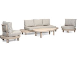 Stoel en Bank Loungeset 5 personen Aluminium Zand/Beige Lifestyle Garden Furniture Organio/Mira