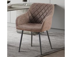 Stoel Evita | 56 x 62 x 82 cm | Bruin - Set van 2