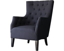 Stoel fauteuil Scandinavisch design stof "Duchesse" - 76 x 83 x 100,5 cm - Zwart