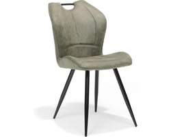 Stoel Floris Groen - Stof - Set van 4 - Zithoogte 50 cm - Zitdiepte 43 cm