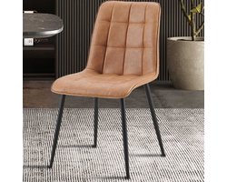 Stoel Furax | 47 x 60 x 88 cm | Cognackleur - Set van 2