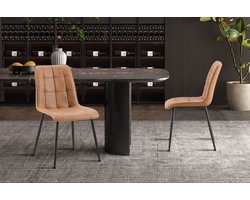 Stoel Furax | 47 x 60 x 88 cm | Cognackleur - Set van 4