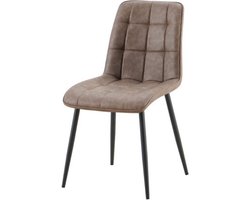 Stoel Furax | 47 x 60 x 88 cm | Donkerbruin - Set van 2