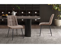 Stoel Furax | 47 x 60 x 88 cm | Donkerbruin - Set van 4