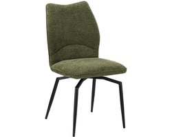 Stoel He Helion Groen - Stof - Set van 2 - Draaibaar - Zithoogte 50 cm - Zitdiepte 43 cm