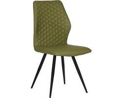 Stoel Iris Groen - Kunstleer - Set van 4 - Zithoogte 47.50 cm - Zitdiepte 44 cm