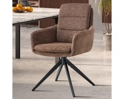 Stoel Isolde | 59 x 65 x 93 cm | Bruin - Set van 2