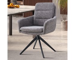 Stoel Isolde | 59 x 65 x 93 cm | Donkergrijs - Set van 2