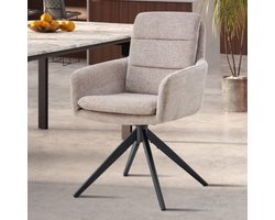 Stoel Isolde | 59 x 65 x 93 cm | Lichtgrijs - Set van 2