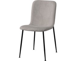 Stoel James Grijs - Metaal - Ribstof - Set van 2 - Zithoogte 47.5 cm - Zitdiepte 40 cm