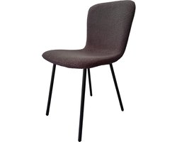 Stoel Kyra Donkergrijs - Bouclé - Set van 4 - Zithoogte 47.5 cm - Zitdiepte 40 cm