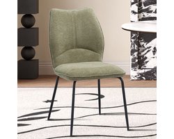 Stoel Lara | 47 x 60 x 88 cm | Zandkleurig design - Set van 2