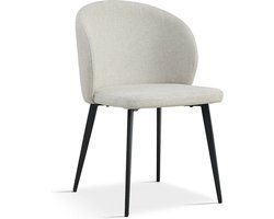 Stoel Lena Beige - Stof - Set van 4 - Zithoogte 46 cm - Zitdiepte 45 cm