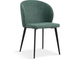 Stoel Lena Groen - Stof - Set van 4 - Zithoogte 46 cm - Zitdiepte 45 cm