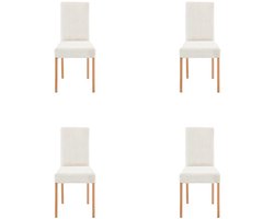 stoel lina- beige ribstof- 4 stuks- eetkamerstoel- zetelsenbedden